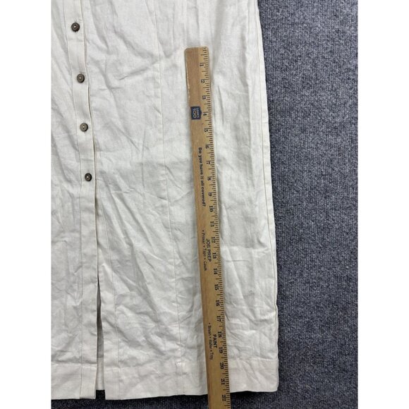 Free People Shirt Dress Womens XL Nilla Cream Sleeveless Button Front Maxi - Picture 7 of 9